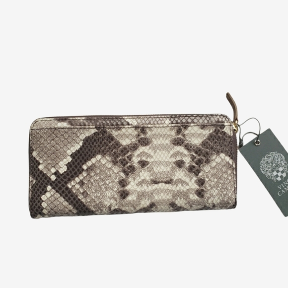 Vince Camuto Snakeprint Marley Zip Around Wallet - Picture 2 of 8